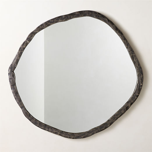 Abel Black Round Wall Mirror 48"