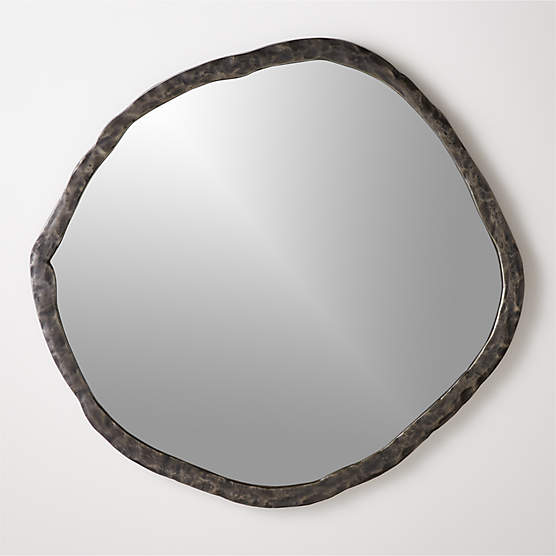 Abel Black Round Wall Mirror 48"