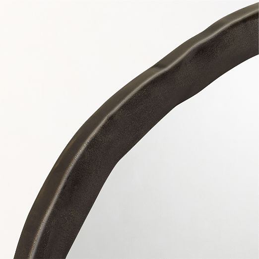 Abel Black Round Wall Mirror 34"