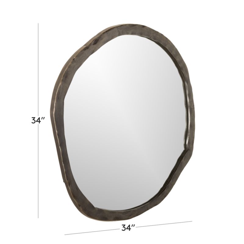 View Abel Black Round Wall Mirror 34" - image 3 of 10