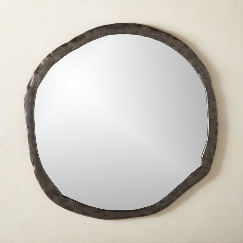 Abel Black Round Wall Mirror 34" + Reviews | CB2