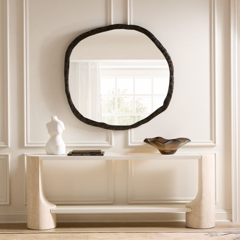 Abel Black Round Wall Mirror 48" - image 2 of 14