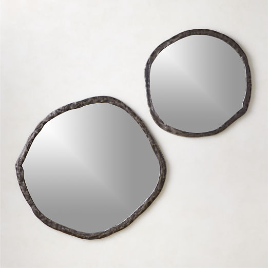 Abel Black Round Wall Mirror 48"