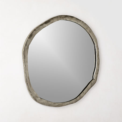 Abel Nickel Round Wall Mirror 34"