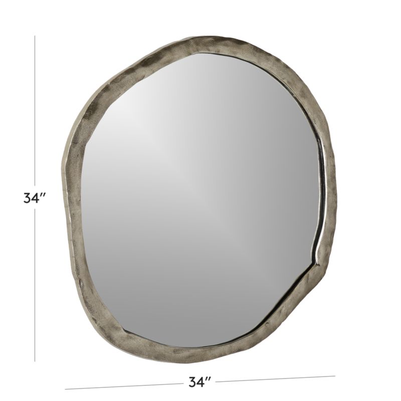 View Abel Nickel Round Wall Mirror 34" - image 3 of 6