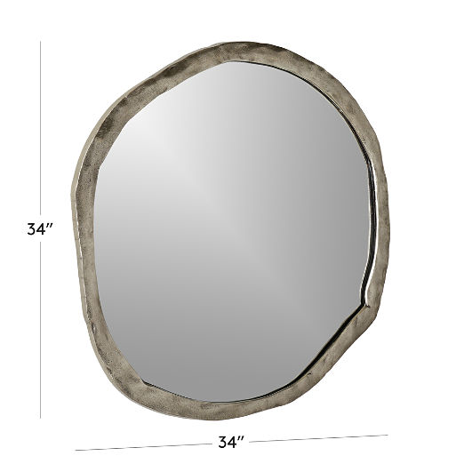 Abel Nickel Round Wall Mirror 34"