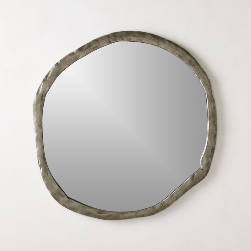 Abel Nickel Round Wall Mirror 34" - image 0 of 6