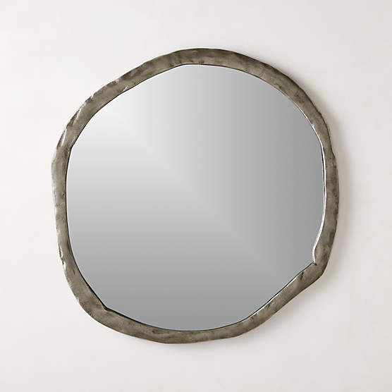 Abel Nickel Round Wall Mirror 34"