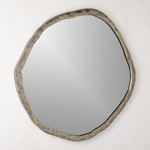 Abel Nickel Round Wall Mirror 48"