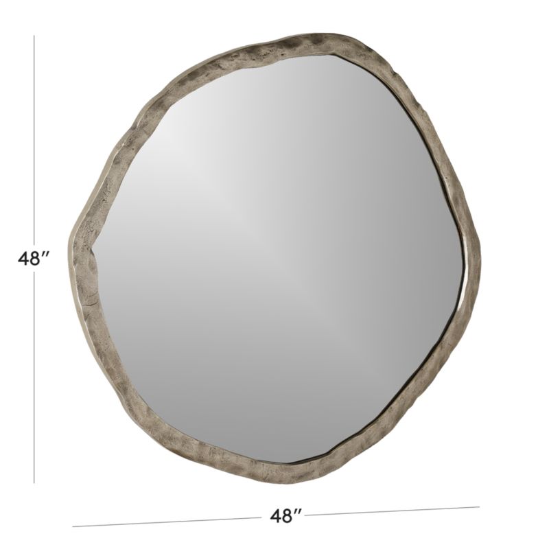 View Abel Nickel Round Wall Mirror 48" - image 3 of 7