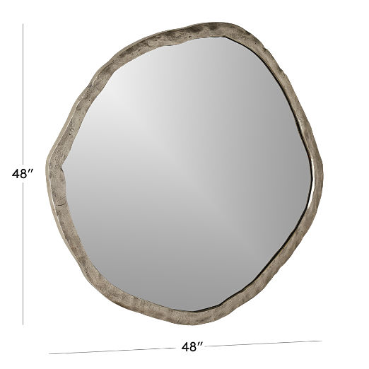 Abel Nickel Round Wall Mirror 48"