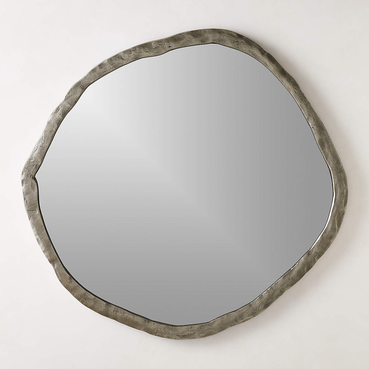 Abel Round Silver Modern Wall Mirror 48" + Reviews CB2 Canada
