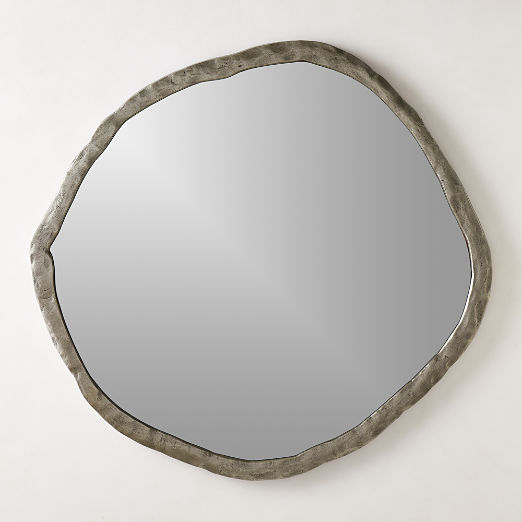 Abel Nickel Round Wall Mirror 48"