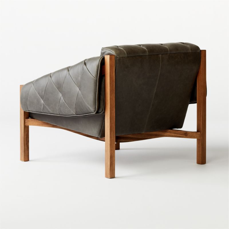 Abruzzo Charcoal Leather Tufted Chair - image 6 of 10