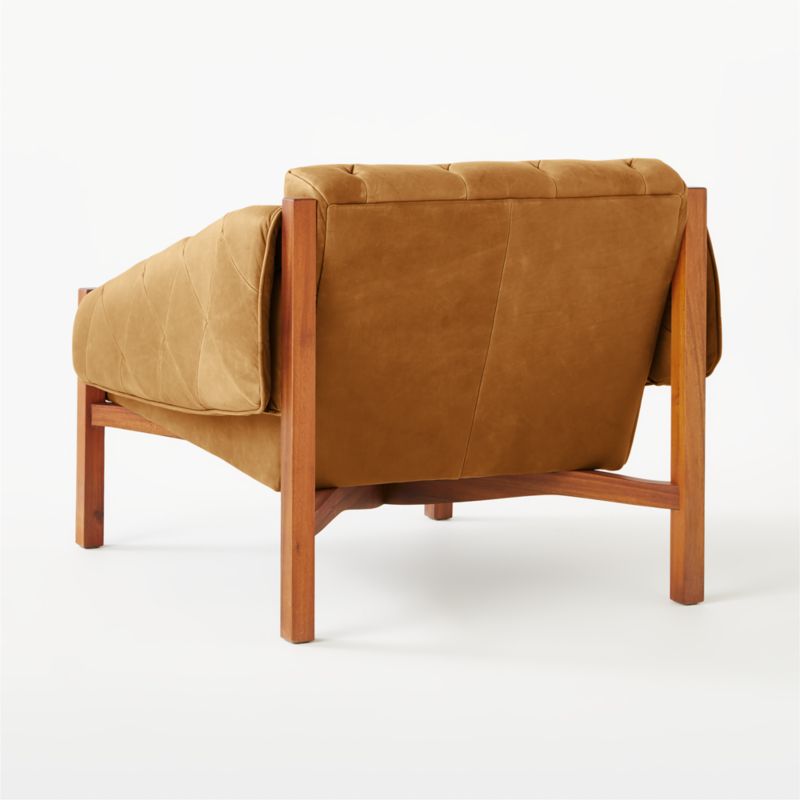 Abruzzo Brown Leather Tufted Chair - image 6 of 9