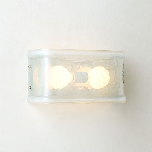 Abryn Textured Glass Wall Sconce 9.5" Set of 2