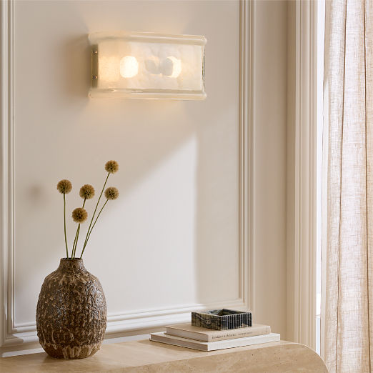 Abryn Textured Glass Wall Sconce 9.5" Set of 2