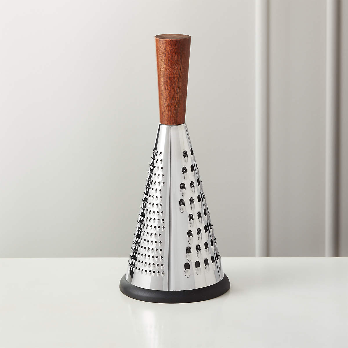 Acacia and Stainless Steel Cone Cheese Grater | CB2