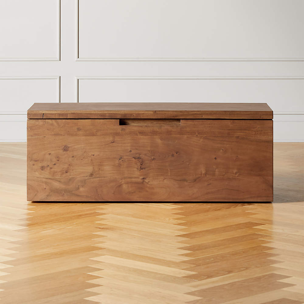 Acacia Wood Storage Bench Reviews Cb2