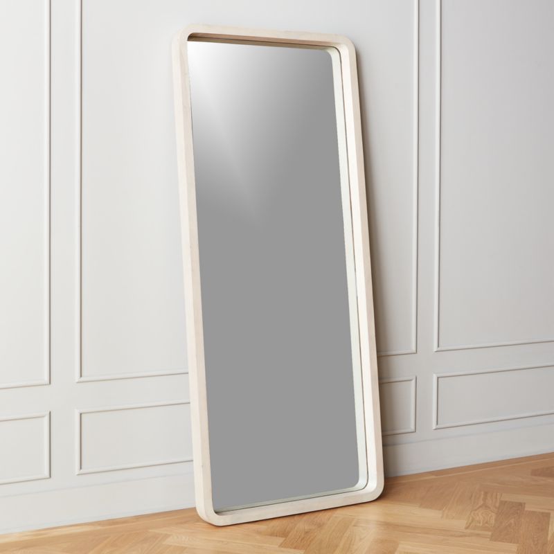 White-Washed Acacia Wood Floor Length Mirror 32"x76.25" - image 3 of 5