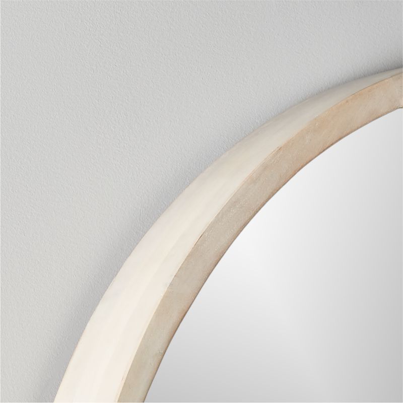 Acacia White Wash Round Wall Mirror 40" - image 3 of 9