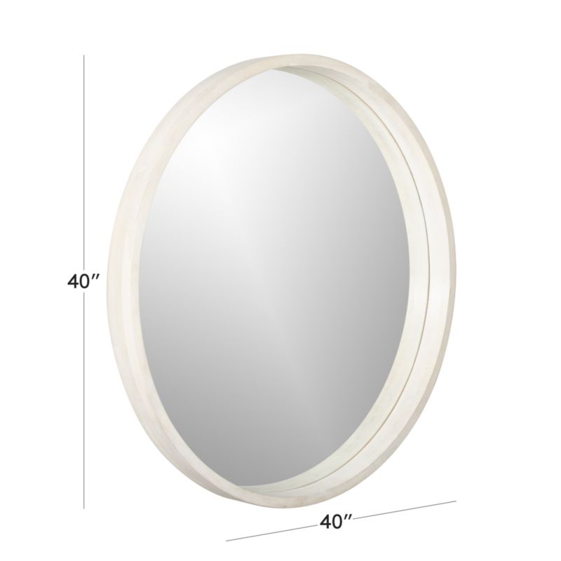 View Acacia White Wash Round Wall Mirror 40" - image 2 of 9