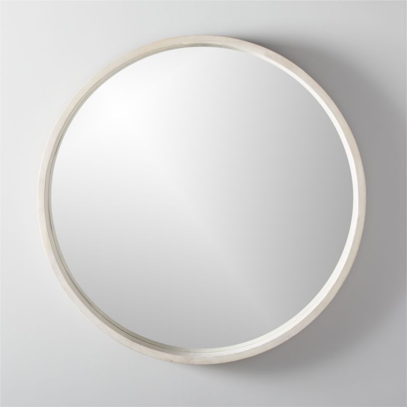 Acacia White Wash Round Wall Mirror 40" - image 0 of 9