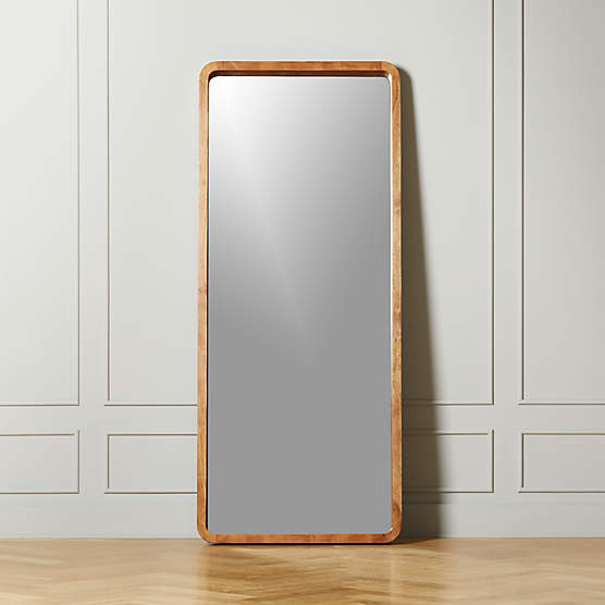 Modern Acacia Wood Full-Length Floor Mirror 32"x76.25"