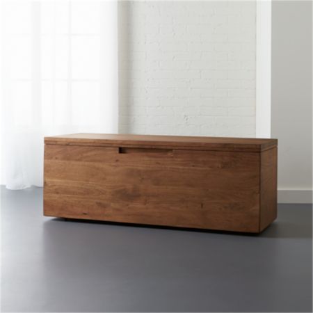 acacia storage bench