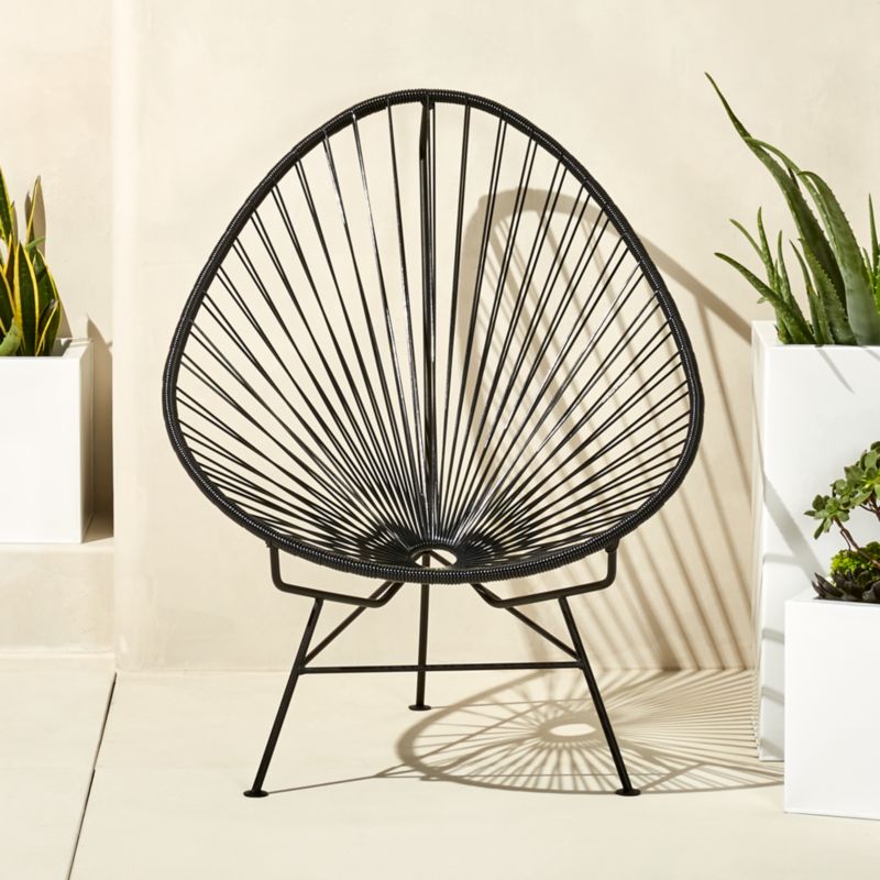 Acapulco Black Egg Outdoor Patio Chair + Reviews | CB2