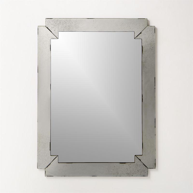 Acaya Antiqued Black Rectangular Wall Mirror 36''x48'' | CB2