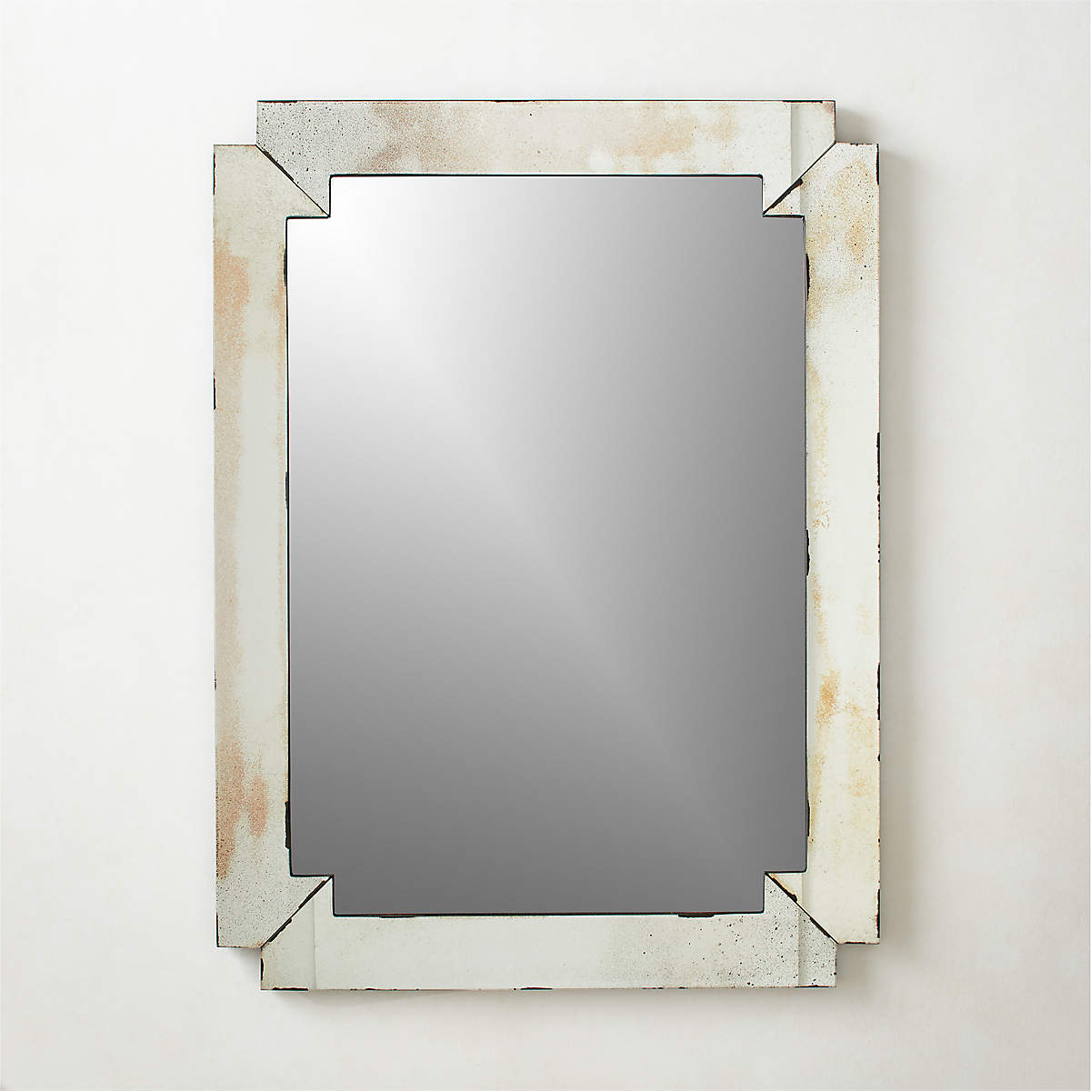 Acaya Antiqued Black Rectangular Wall Mirror 36''x48'' CB2