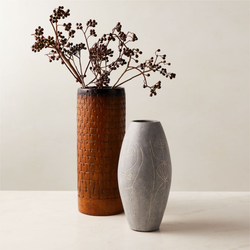 Tovek Grey Terracotta Vase by Ackerman - image 5 of 7