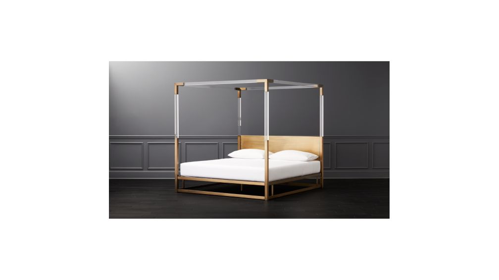 Acrylic Canopy Bed King + Reviews | CB2