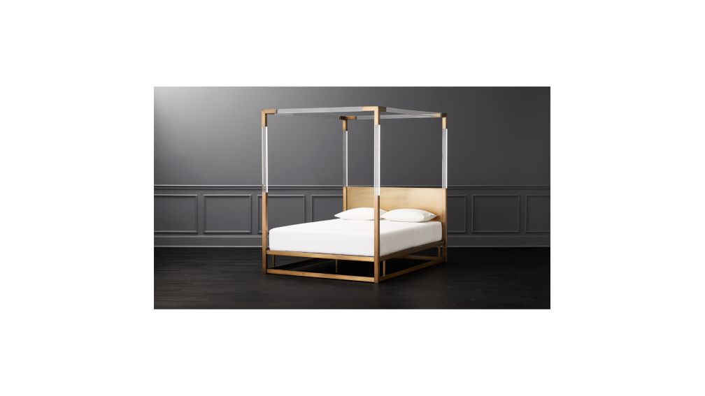 Acrylic Canopy Bed Queen + Reviews CB2