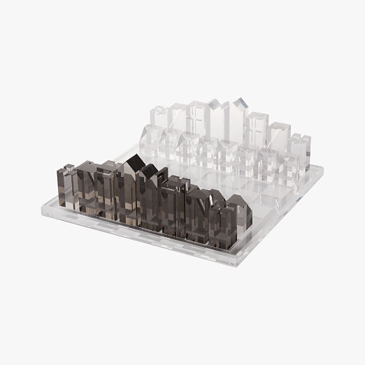 Clear and Smoke Grey Acrylic Chess Set