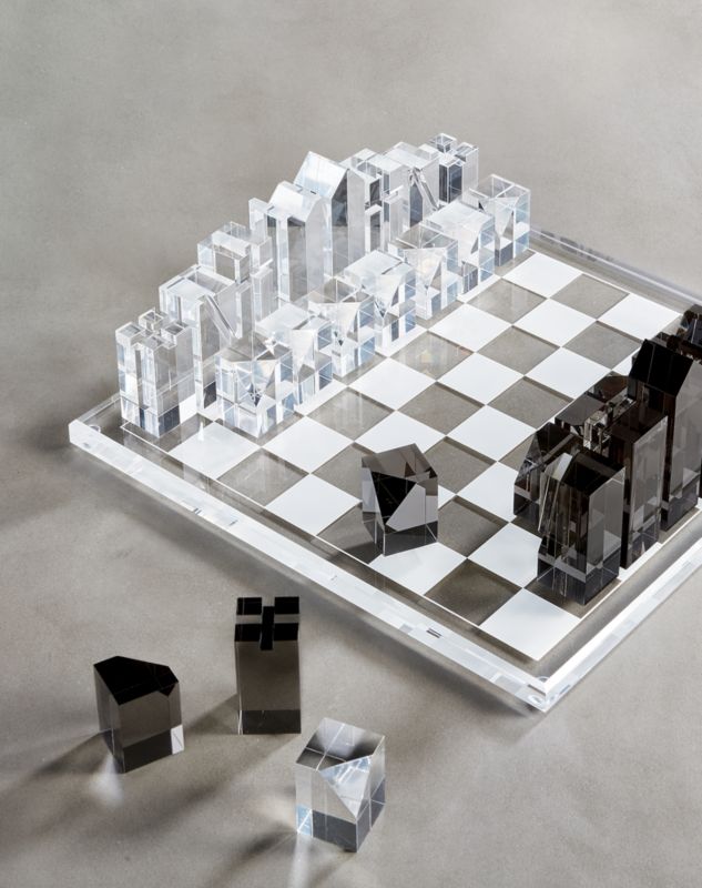 Plexiglass Design Chessboard para Damas e Xadrez Moderno