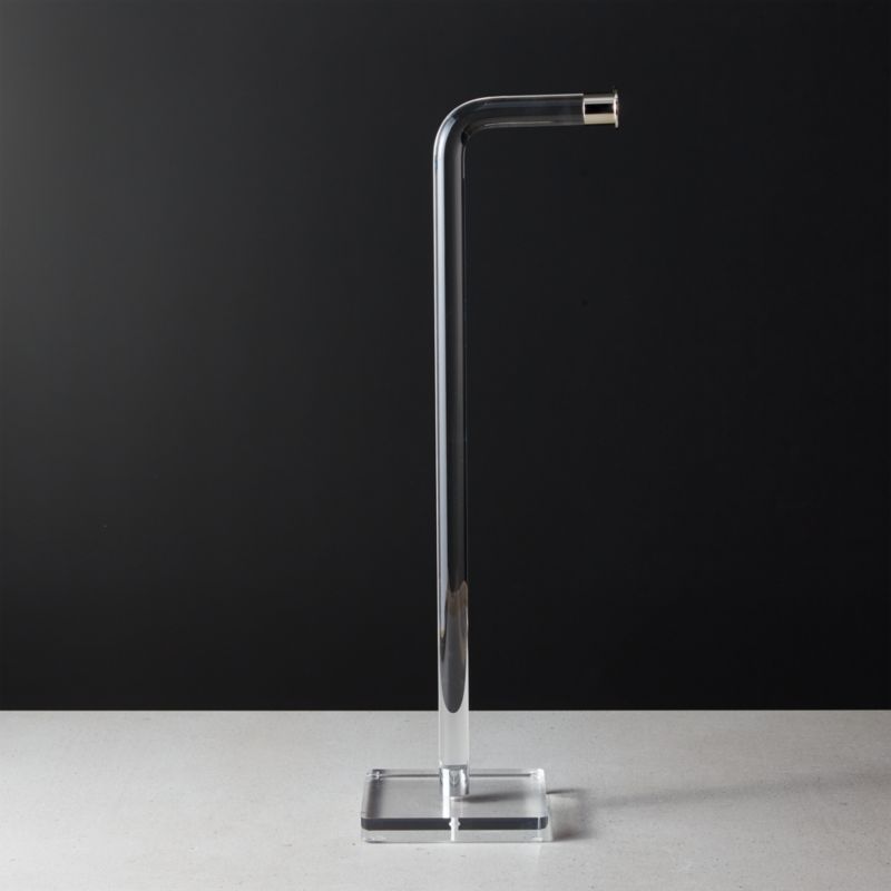 Acrylic and Polished Nickel Free Standing Toilet Paper Holder + Reviews