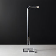 Acrylic and Polished Nickel Free Standing Toilet Paper Holder