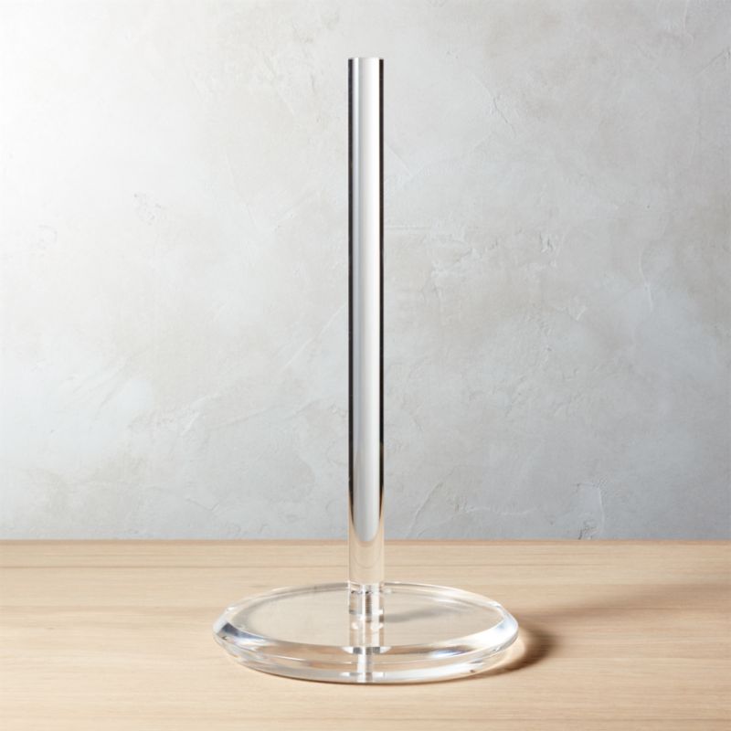 Stainless Steel Paper Towel Holder w/Clear Crystal Top