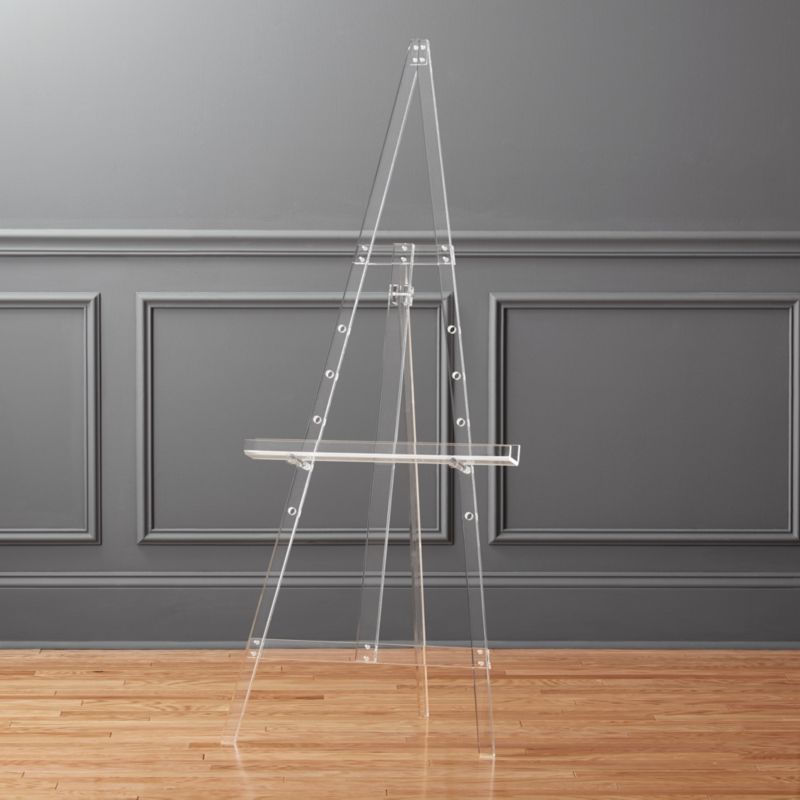 Clear Acrylic Floor Art Tripod Easel with Gold Chain