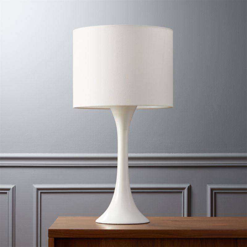 grey and white table lamp