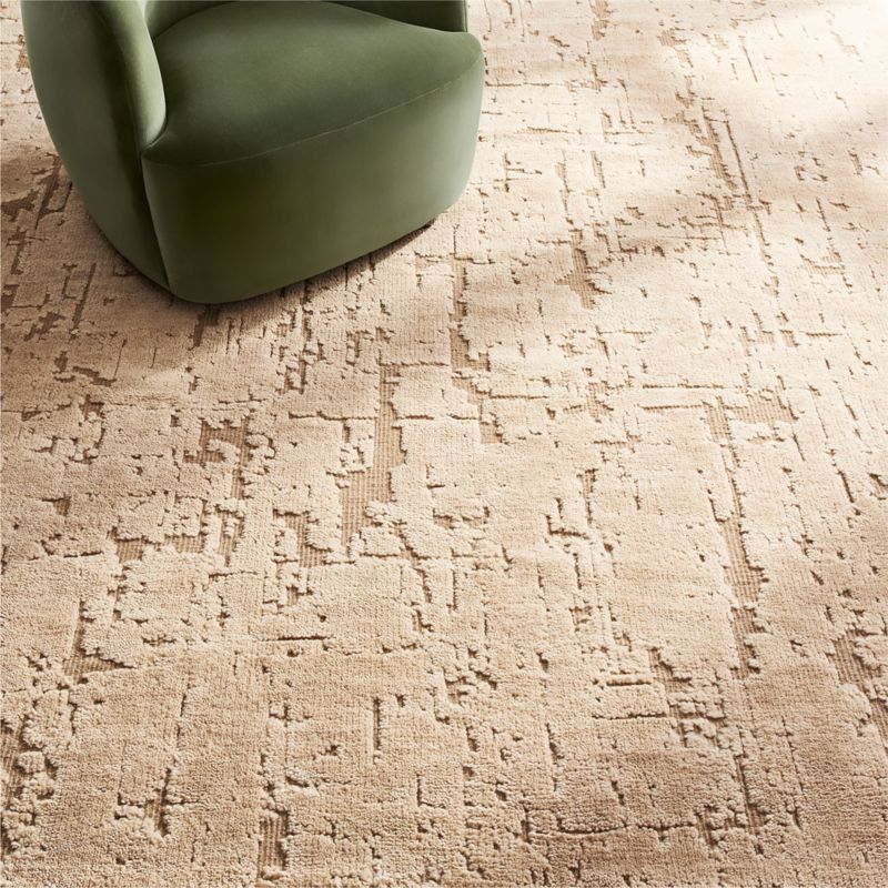 Adelle Hand-Knotted Light Brown Wool and Cotton Area Rug 6'x'9' - image 1 of 5