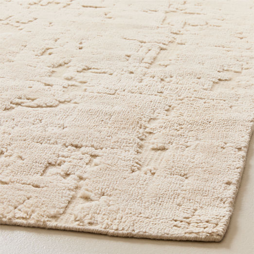 Adelle Hand-Knotted Warm White Wool and Cotton Area Rug