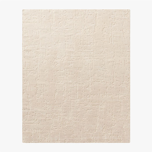 Adelle Hand-Knotted Warm White Wool and Cotton Area Rug 6'x9'