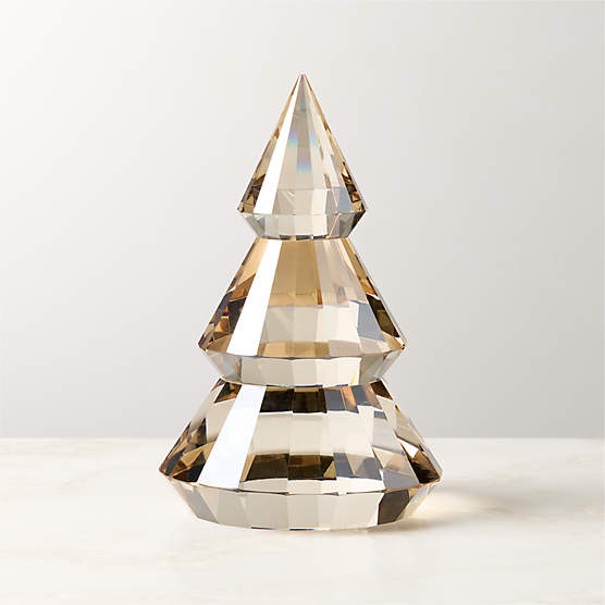 Adina Light Amber Crystal Christmas Tree Figure 7.5"