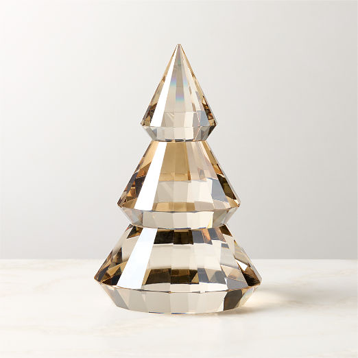 Adina Light Amber Crystal Christmas Tree Figure 7.5"