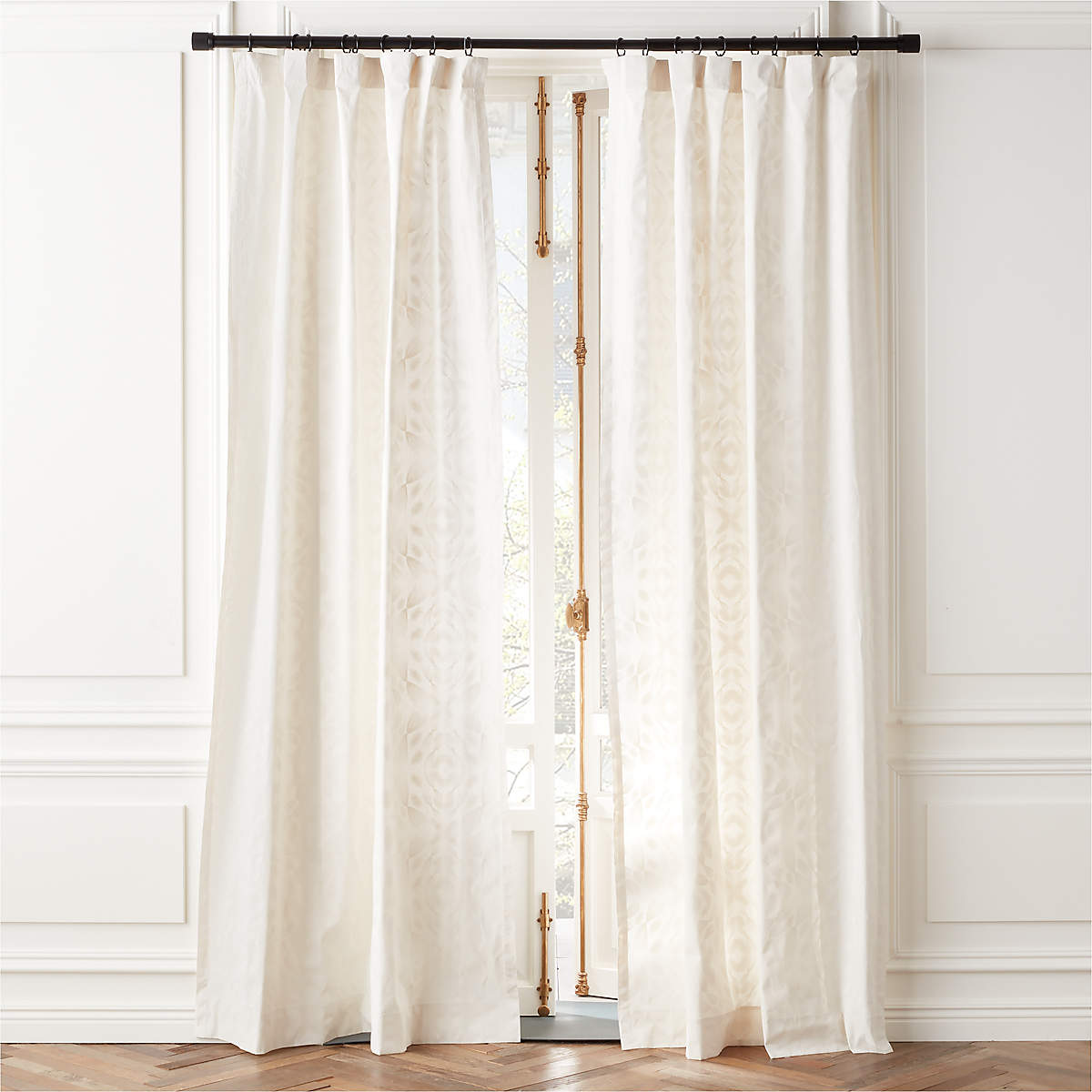 Adirex Neutral Organic Cotton Window Curtain Panel 48''x120'' CB2