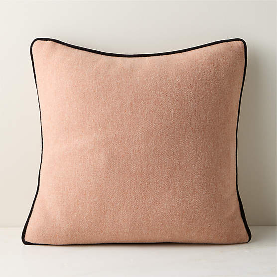 Adley Terracotta Red Merino Wool Throw Pillow with Feather-Down Insert 20"x20"