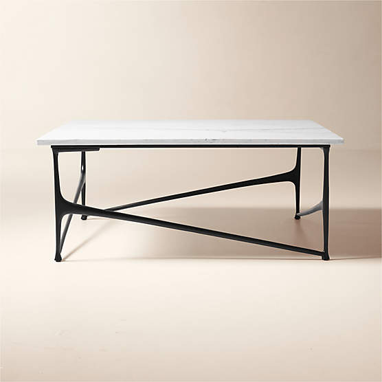 Aerolit 40" White Marble Coffee Table by Bill Curry